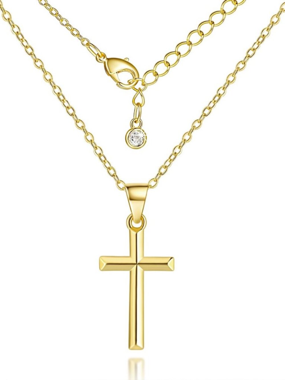 14K Gold Small Cross Necklace for Women | Elegant Religious Jewelry Gift